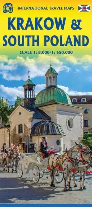 Pianta della città di Cracovia con mappa stradale della Polonia meridionale