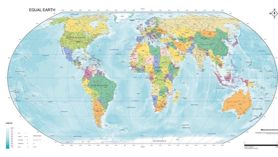 Mappa del Mondo Equal Earth
