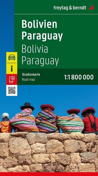 Mappa stradale di Bolivia e Paraguay
