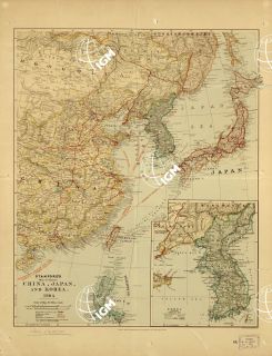 ASIA CARTE GENERALI - STANFORD'S - MAP OF EASTERN CHINA, JAPAN,UND KOREA