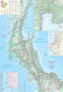 Mappa della città di Bangkok e mappa stradale della Thailandia del Sud