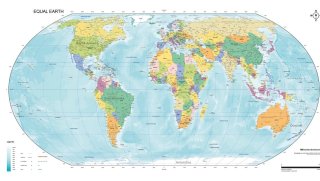 Mappa del Mondo Equal Earth