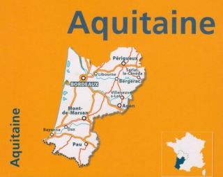 Mappa stradale Michelin n.524 dell'Aquitania con Bordeaux, Libourne, Blaye