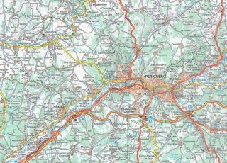Mappa stradale Michelin n.524 dell'Aquitania con Bordeaux, Libourne, Blaye