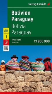 Mappa stradale di Bolivia e Paraguay