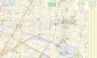 Mappa della costa sud del Messico con piante delle città di Guadalajara e Oaxaca