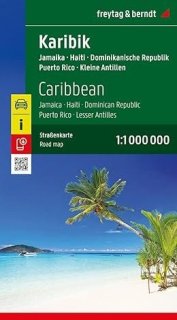 Mappa dei Caraibi - con Jamaica, Haiti, Repubblica Dominicana, Puerto Rico, Piccole Antille