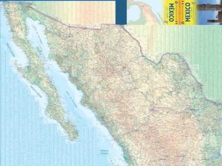 Mappa stradale del Messico con piante del centro città di Città del Messico, Guadalajara,...