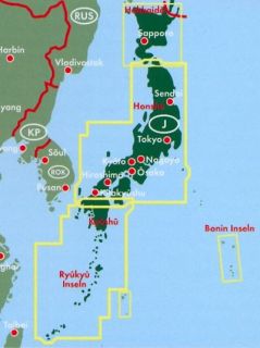 Mappa stradale del Giappone con Tokyo, Yokohama, Osaka