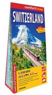 Svizzera - mappa stradale plastificata, ripiegabile, scrivibile, impermeabile